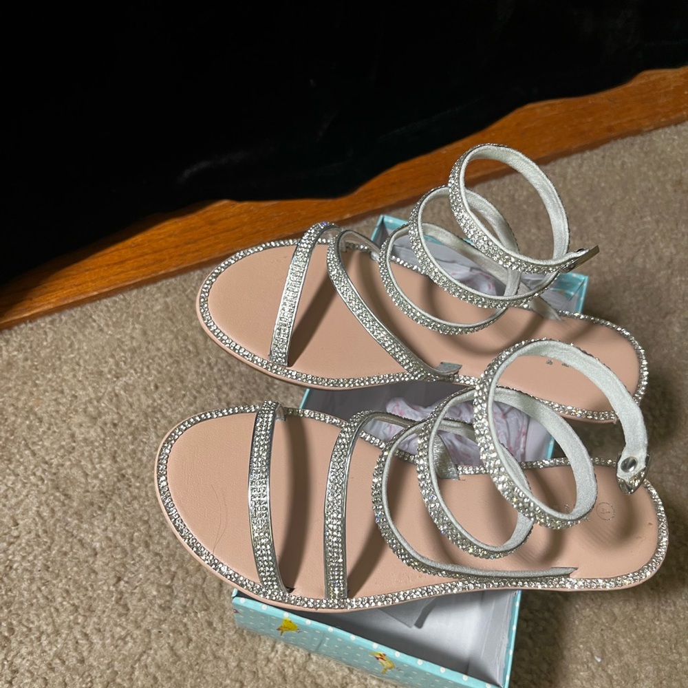 Elegant Silver Strappy Sandals